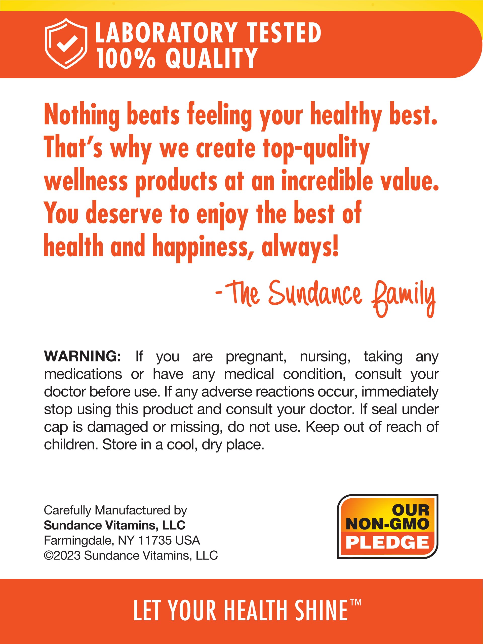 Sundance Tart Cherry nutrition facts panel shows serving details for daily use.