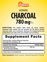 Sundance traditional absorbent charcoal in capsule form for convenient daily supplementation.