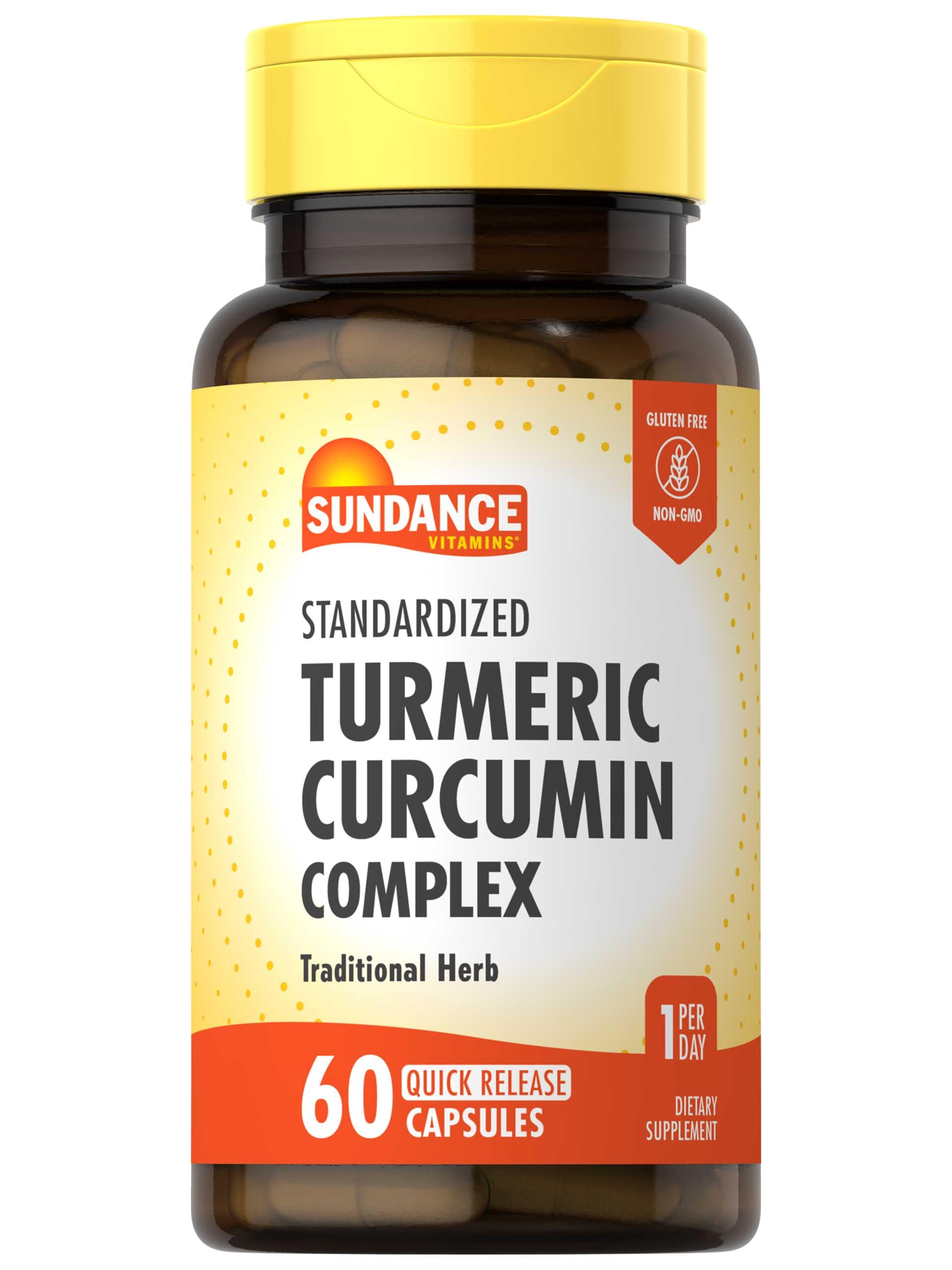 Sundance Turmeric Curcumin bottle close-up for daily wellness support