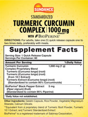 Sundance Turmeric Curcumin Complex capsules closeup showing easy-to-swallow format.