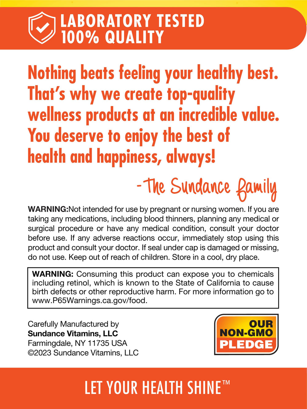 Sundance Vitamin A softgels with gluten-free and non-GMO attributes.