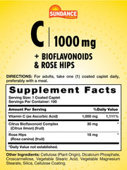 Coated caplets of Sundance Vitamin C for easy swallowing