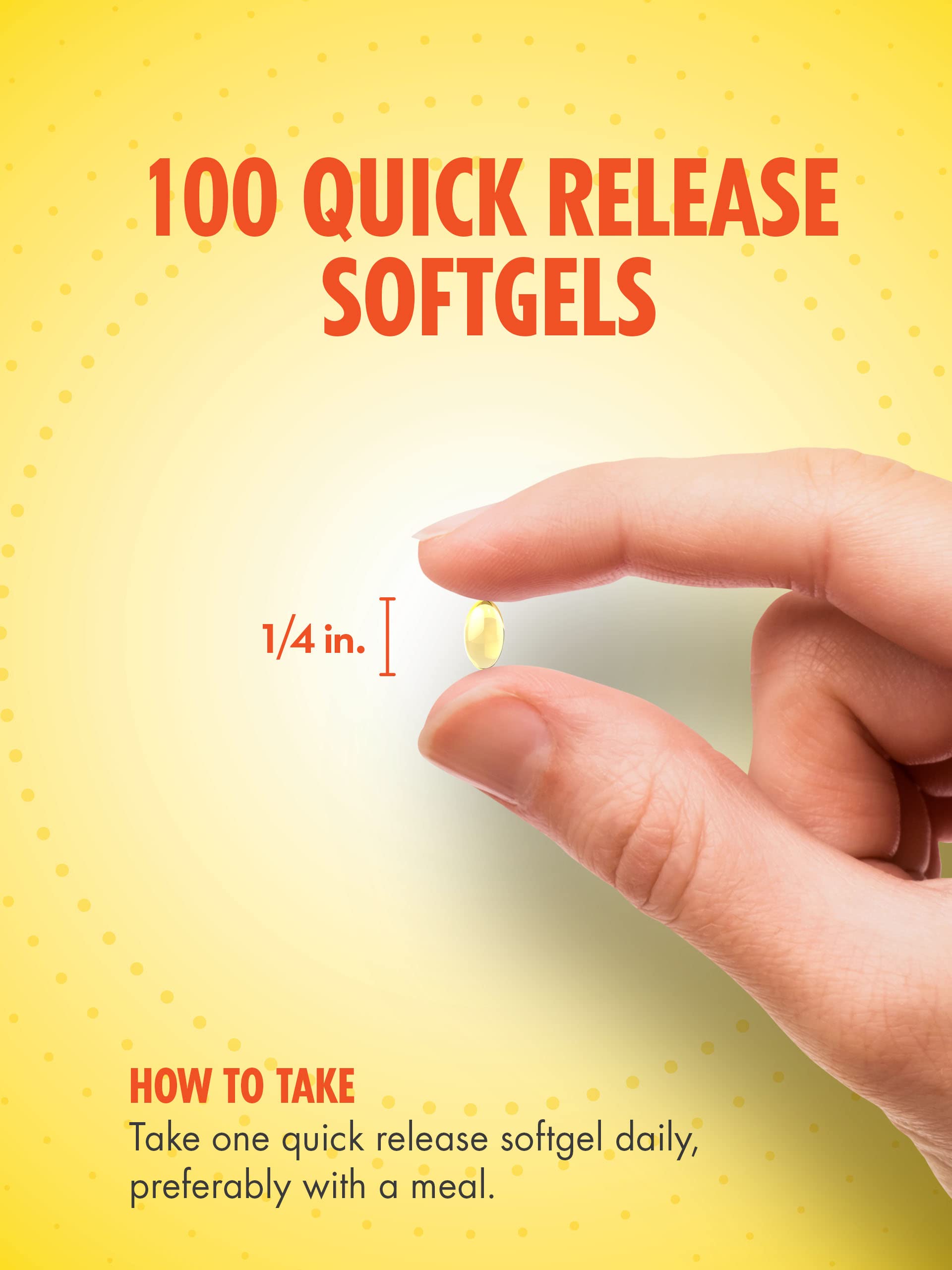 Sundance Vitamin D3 bottle with pills emphasizes convenient daily use.