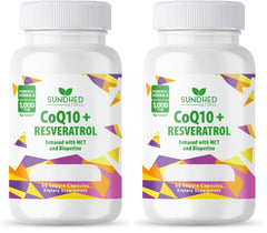 Sundhed Natural CoQ10 bottle pour showing capsules for energy support in daily activities.