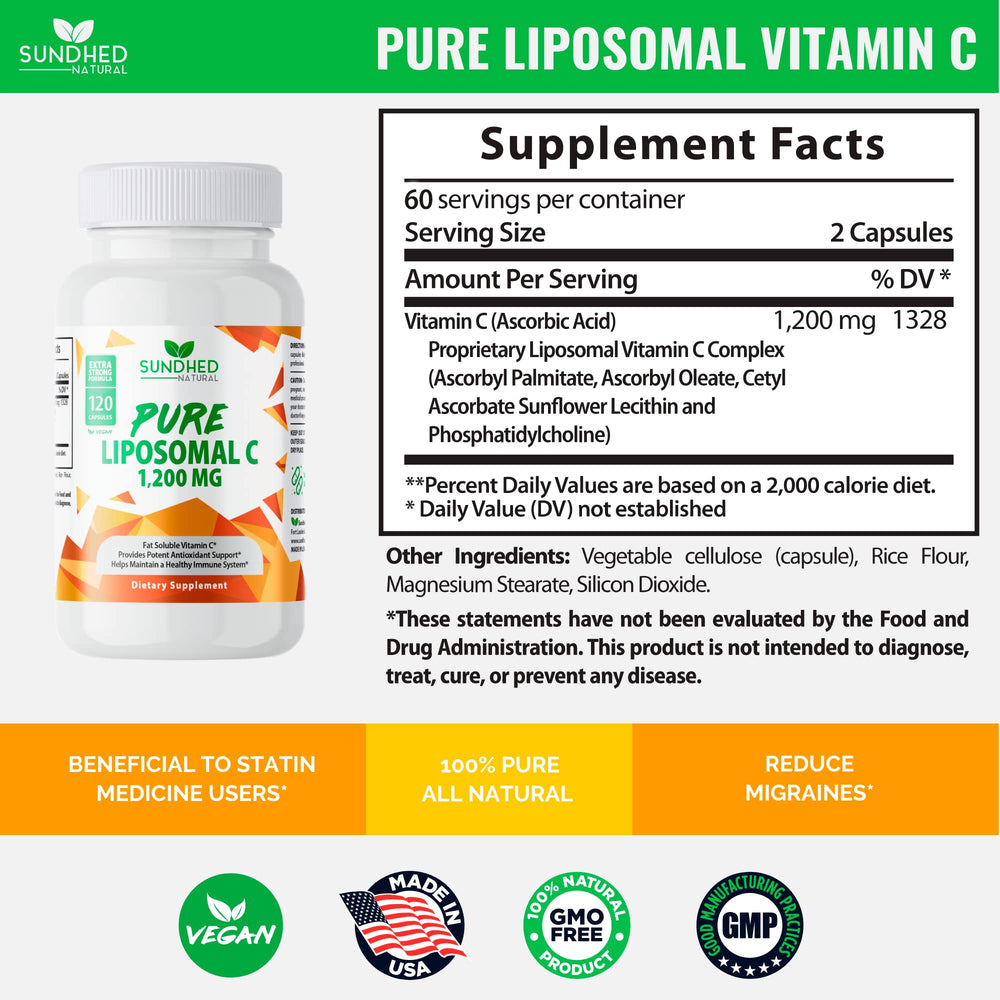 Sundhed Natural Liposomal Vitamin C bottle pour for easy daily use