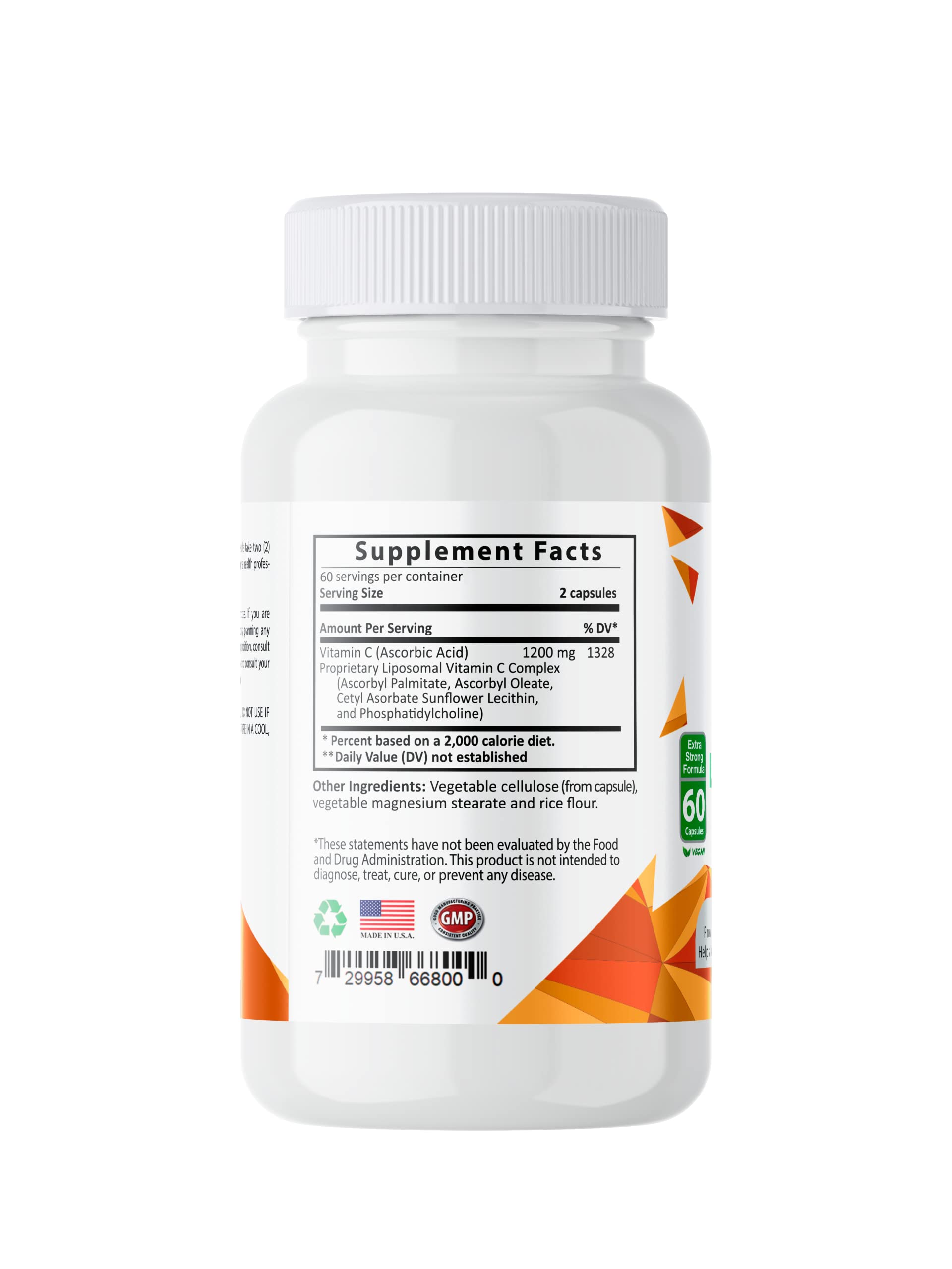 Sundhed Natural Liposomal Vitamin C packaging showing 120 capsules for a two-month supply.