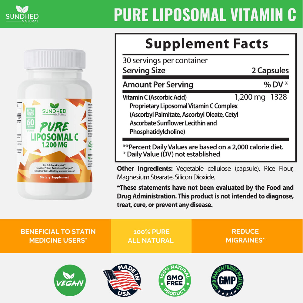 Sundhed Natural vitamin C bottle on white background for daily use