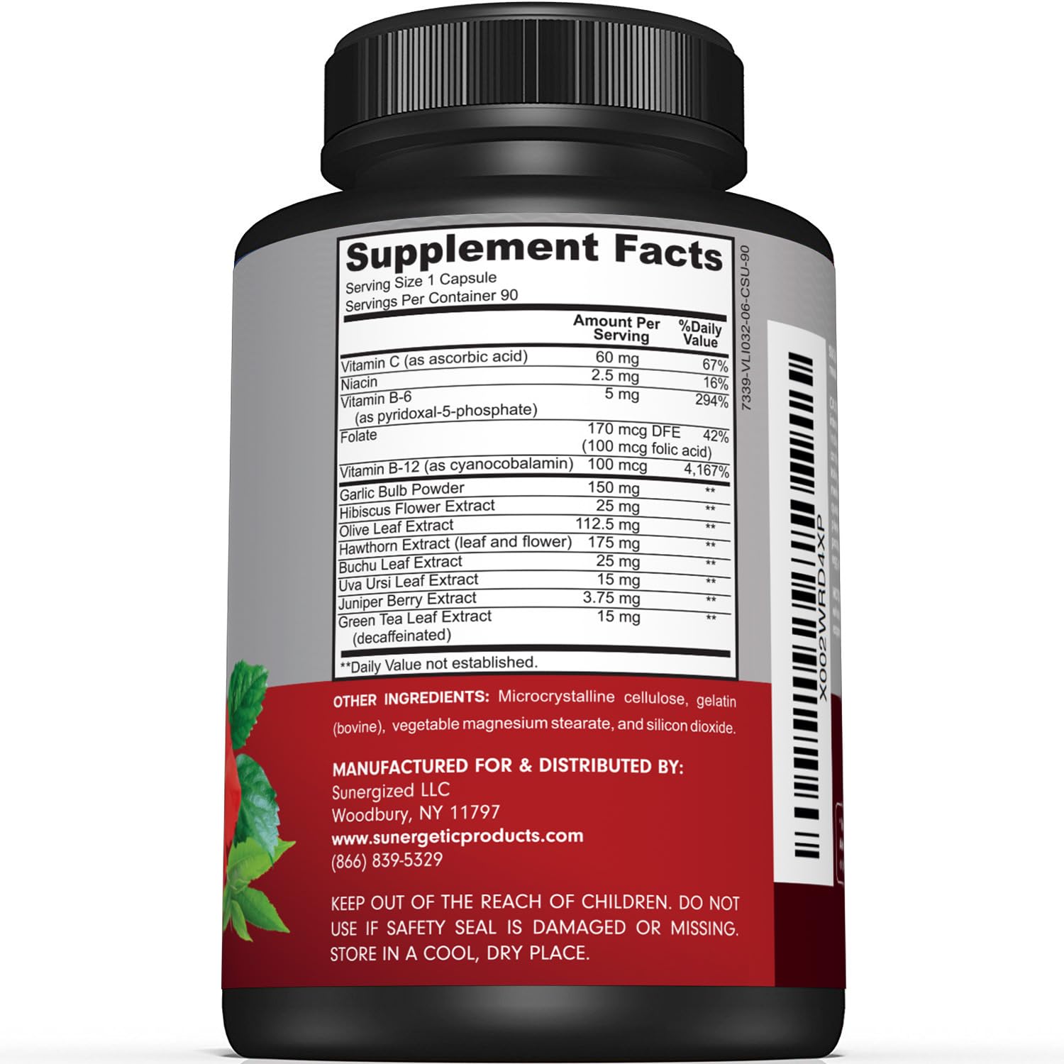 Sunergetic Blood Pressure capsules close-up for easy daily use