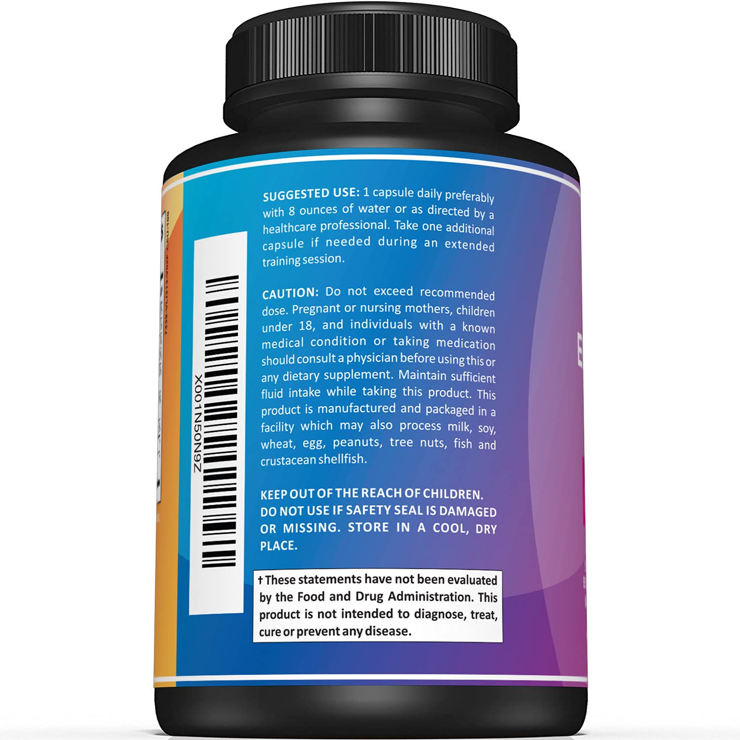 Close-up of Sunergetic electrolyte capsules showing tasteless, easy-to-swallow pills