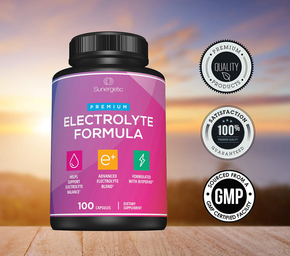 Sunergetic electrolyte capsules labeled keto-friendly for low-carb support