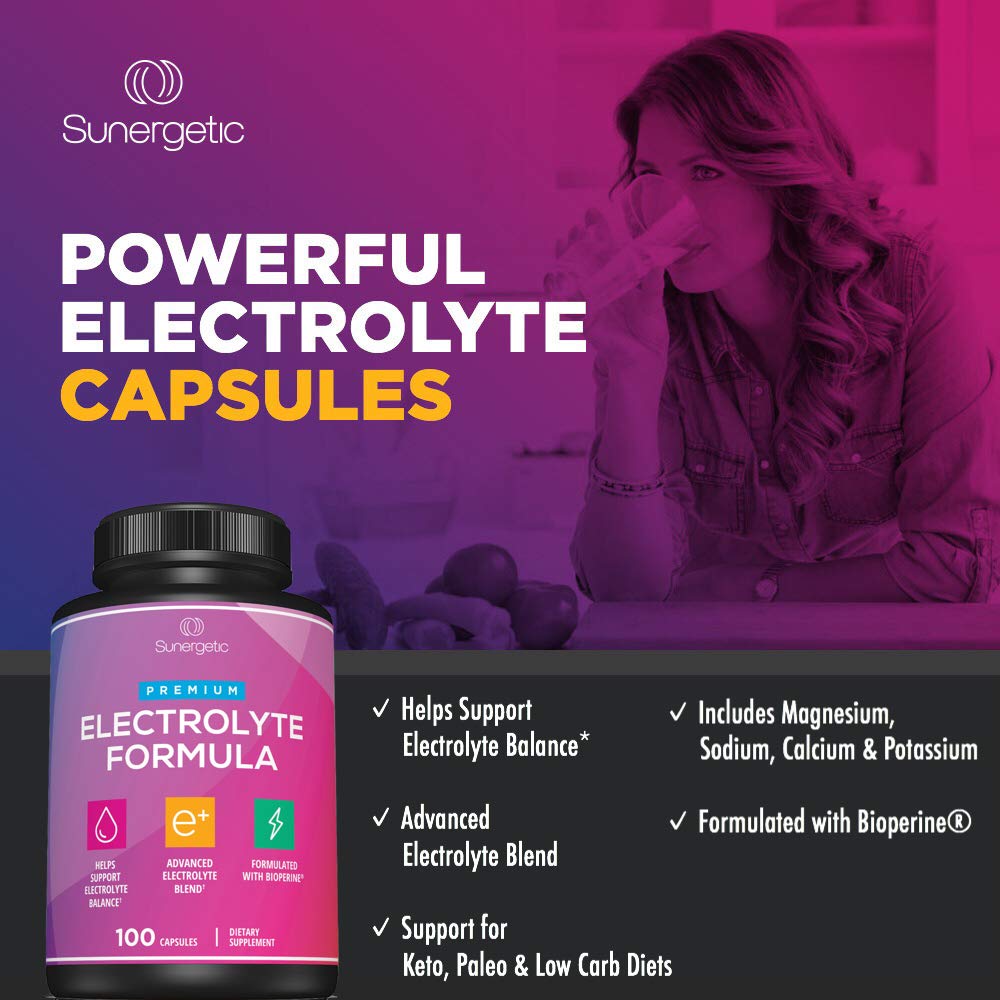 Sunergetic electrolyte salts blend including magnesium and potassium inside capsules