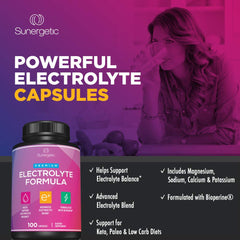 Sunergetic electrolyte salts blend including magnesium and potassium inside capsules