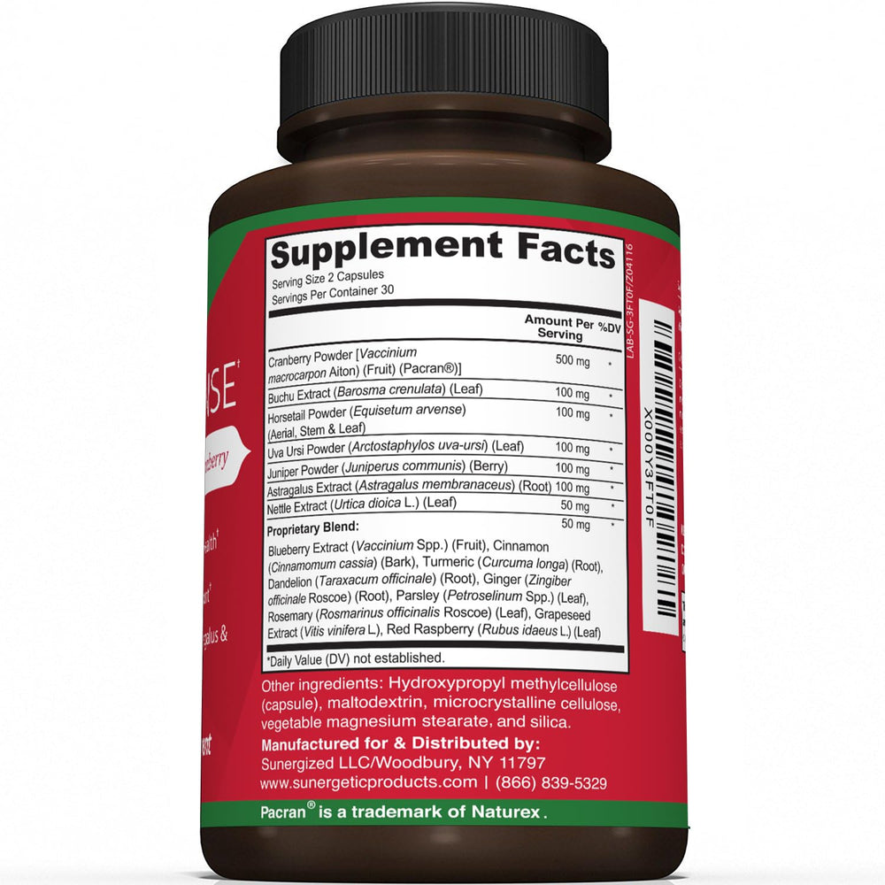 Sunergetic Kidney Cleanse capsules close-up highlighting easy-to-swallow vegetarian capsules