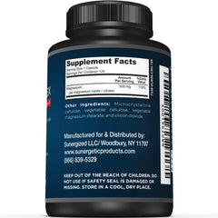 Sunergetic magnesium oxide citrate blend bottle, powerful 500 mg per capsule.