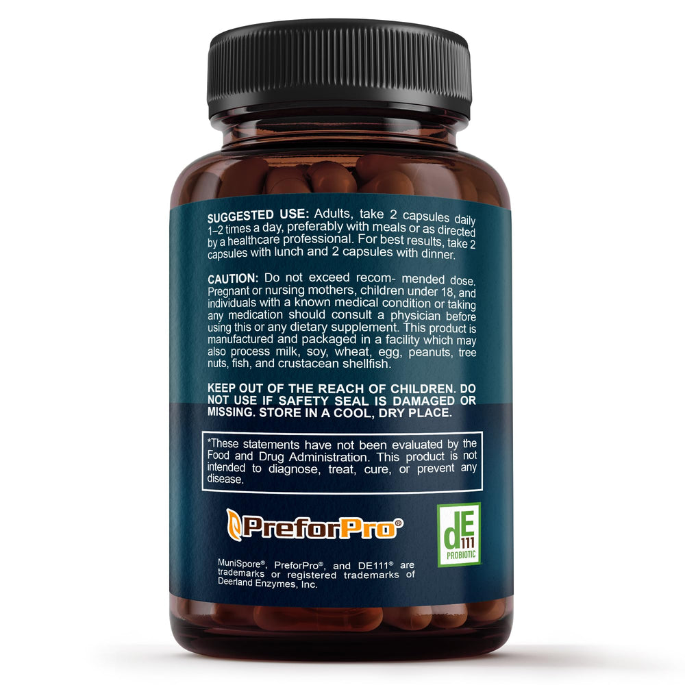Sunergetic 4-in-1 probiotic bottle with glass of water for hydration
