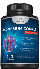 Sunergetic Magnesium Citrate capsules in bottle, easy daily support.