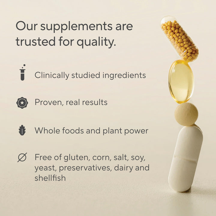 Sunergetic third-party testing seal conveys transparency and safety checks.