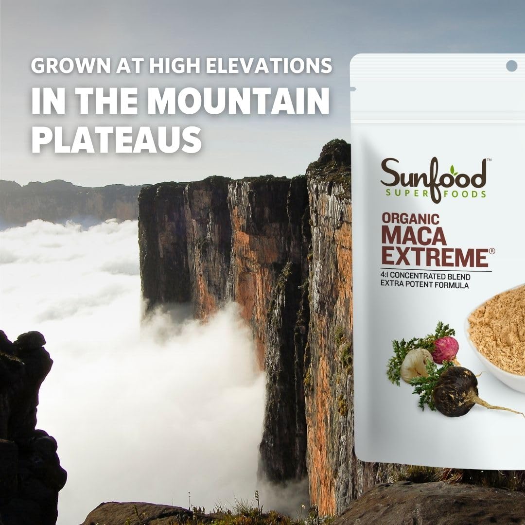 Sunfood Maca Extreme added to tea or coffee for a natural lift