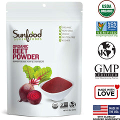 Sunfood Polvo de Remolacha Orgánico, colorante natural ideal para hornear