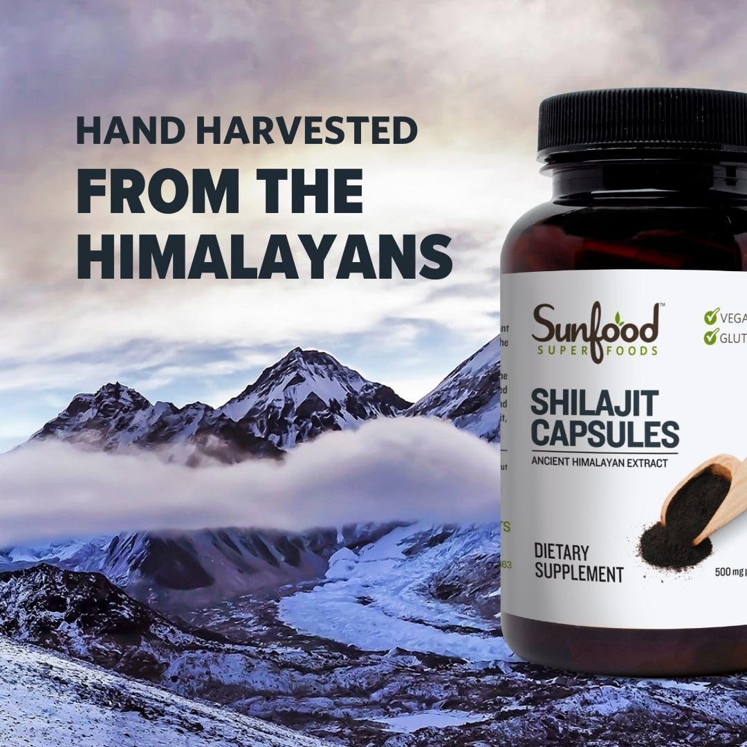 Sunfood Shilajit Capsules placed in daily routine setup, suggesting convenient wellness support.