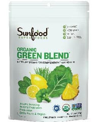 Sunfood Simple Nutrition Green Blend bottle with greens and probiotics for daily wellness.
