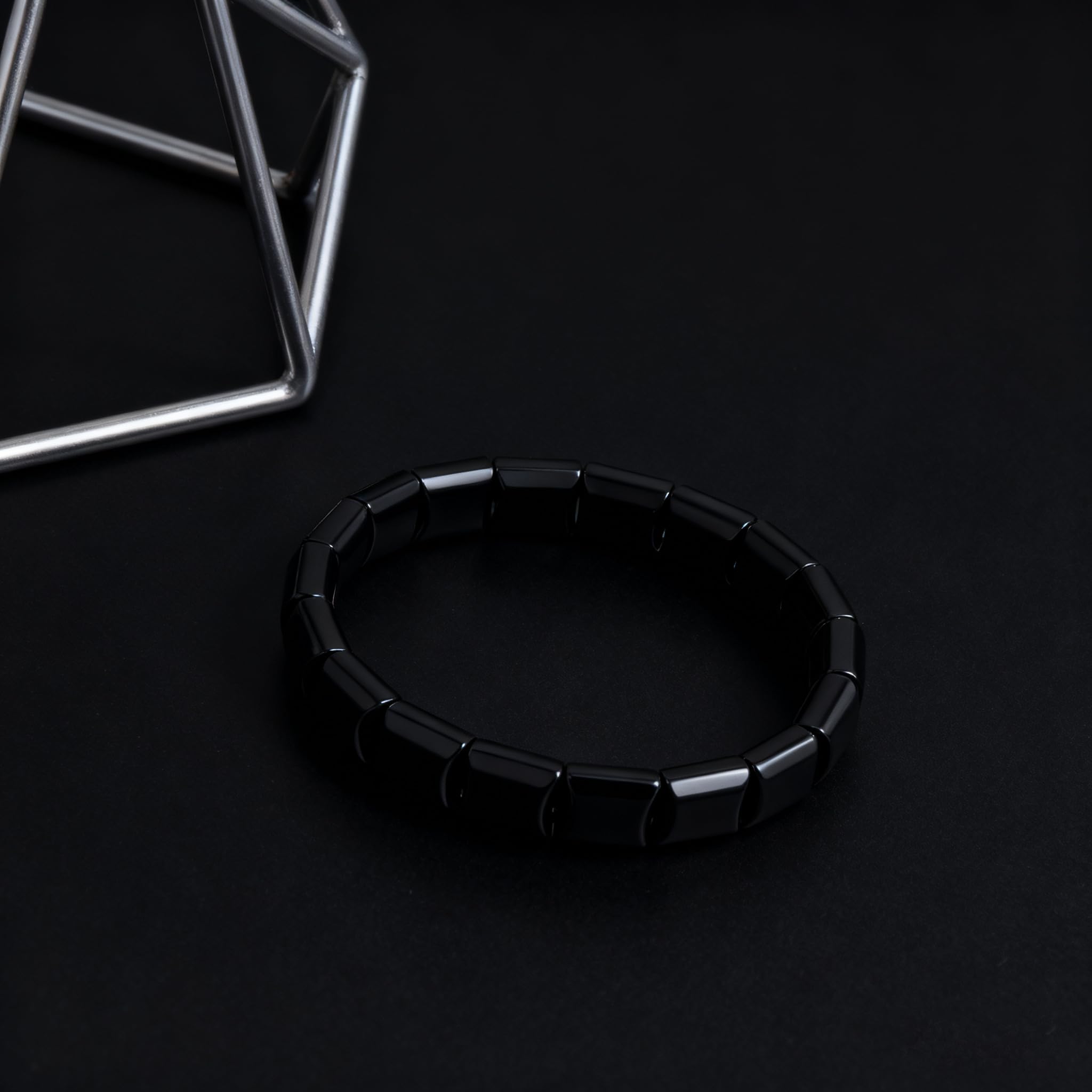 Sunglnl Hematite bracelet in a sleek gift box, ready to gift.
