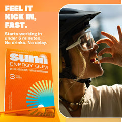 Sunii Energy Gum close-up of a 50mg caffeine piece for fast energy