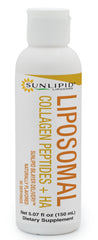 SunLipid liposomal collagen peptides bottle highlighting premium liquid formula for skin hydration