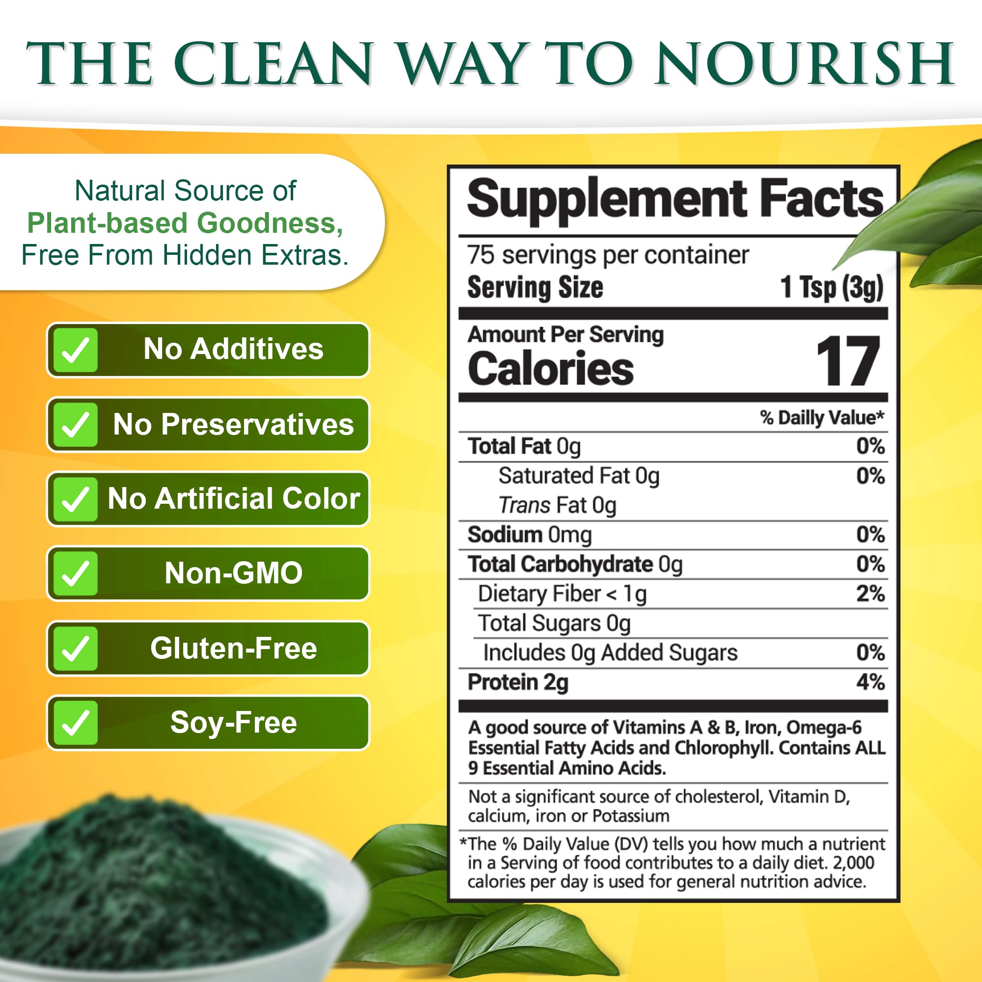 Sunlit Best Green Organics powder scoop beside jar for easy measured servings