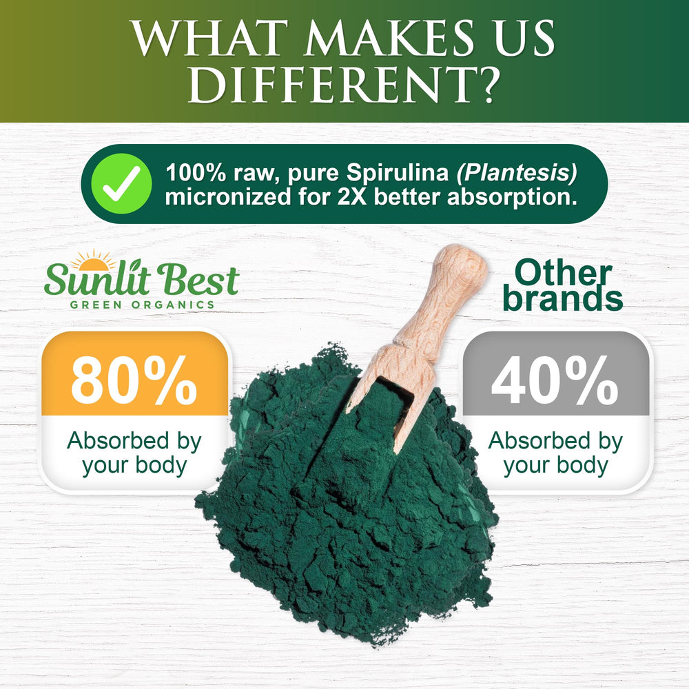 Sunlit Best Spirulina Powder added to oats for breakfast nourishment