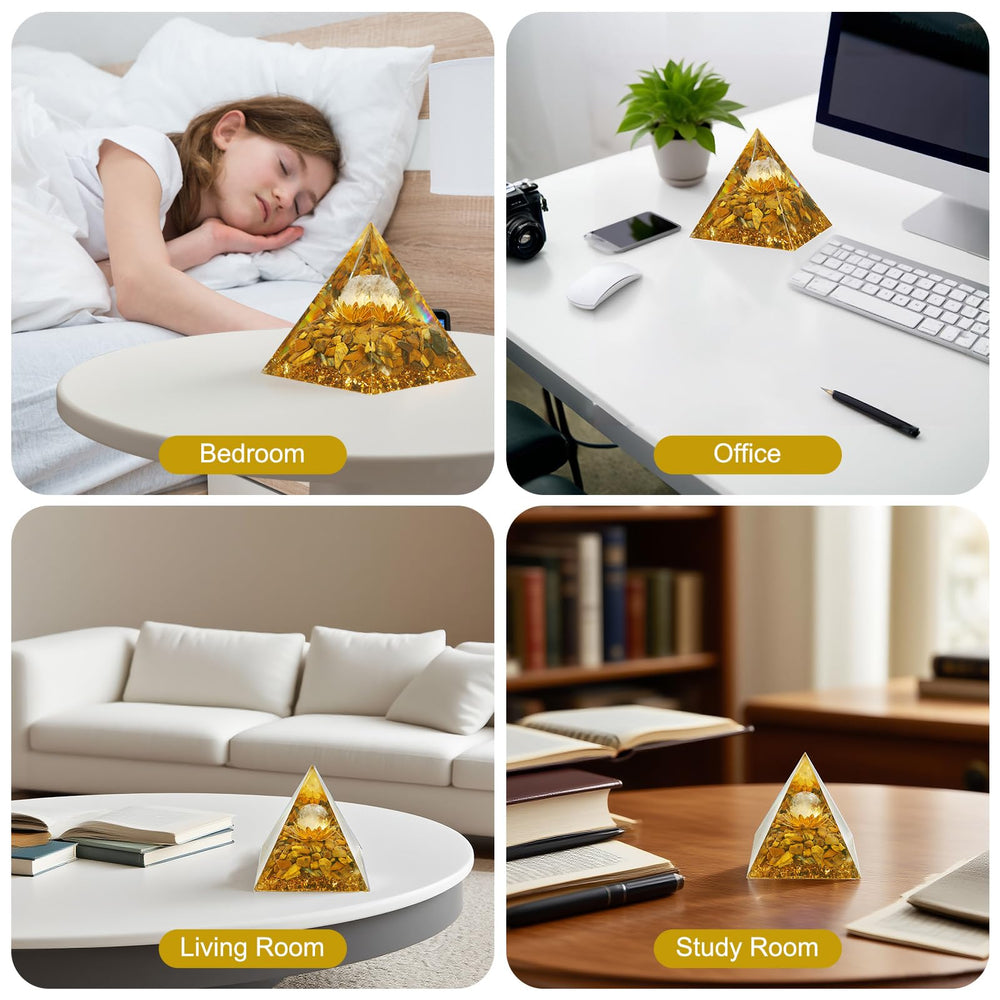 Sunnlejw Crystal Protection Pyramid cleanses space and invites goodwill