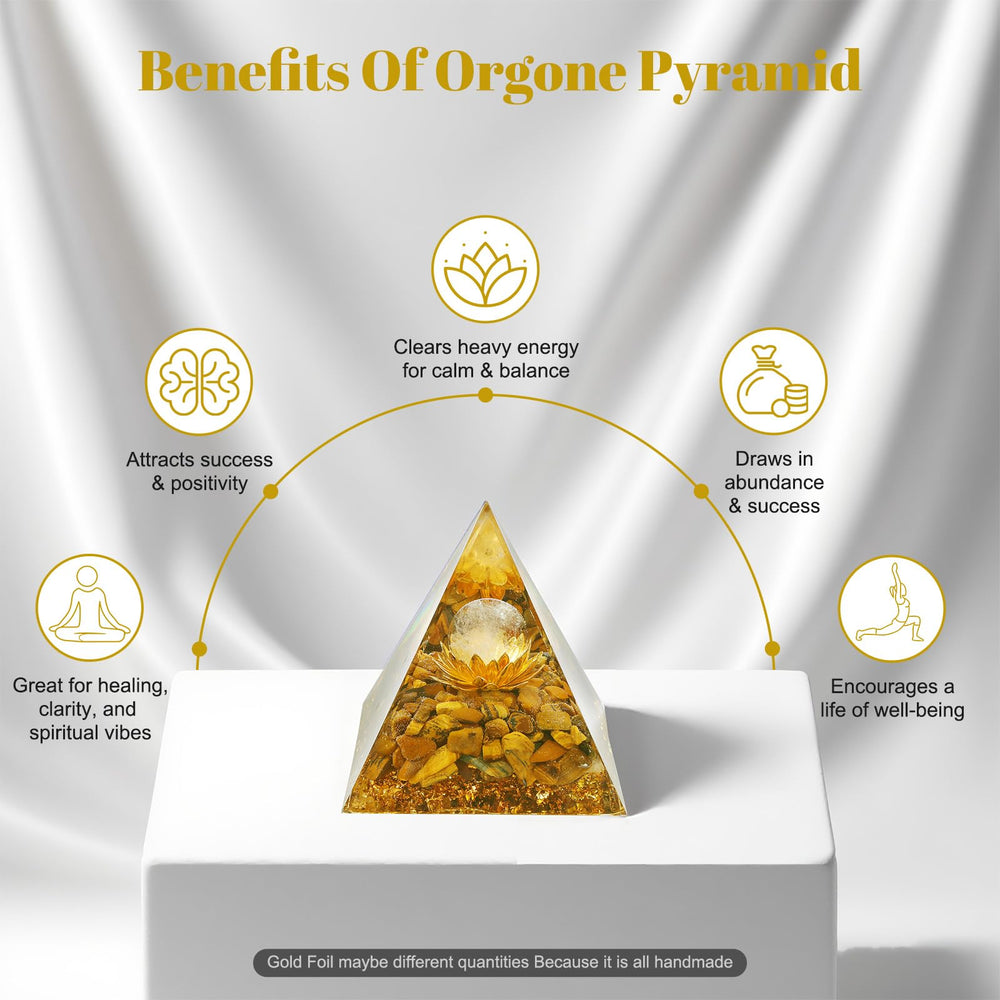 Sunnlejw Orgone Pyramid 60mm size fits desks, shelves, and altars
