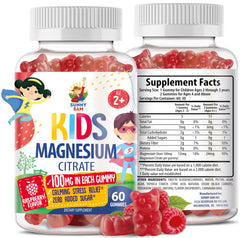 Sunny Sam Magnesium Gummies for Kids bottle front supports calm and nightly routine