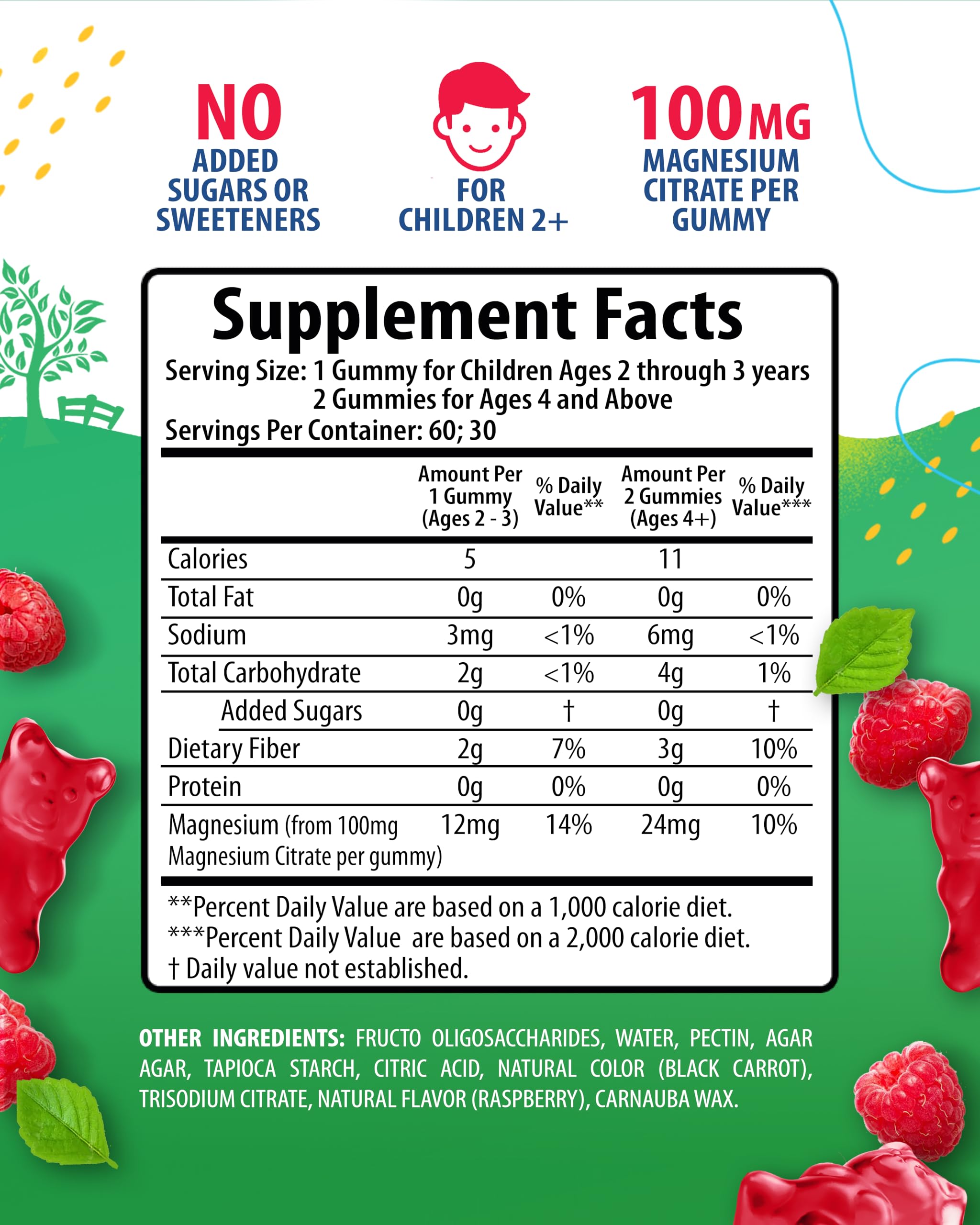 Sunny Sam Magnesium Gummies for Kids raspberry flavor close-up supporting sleep