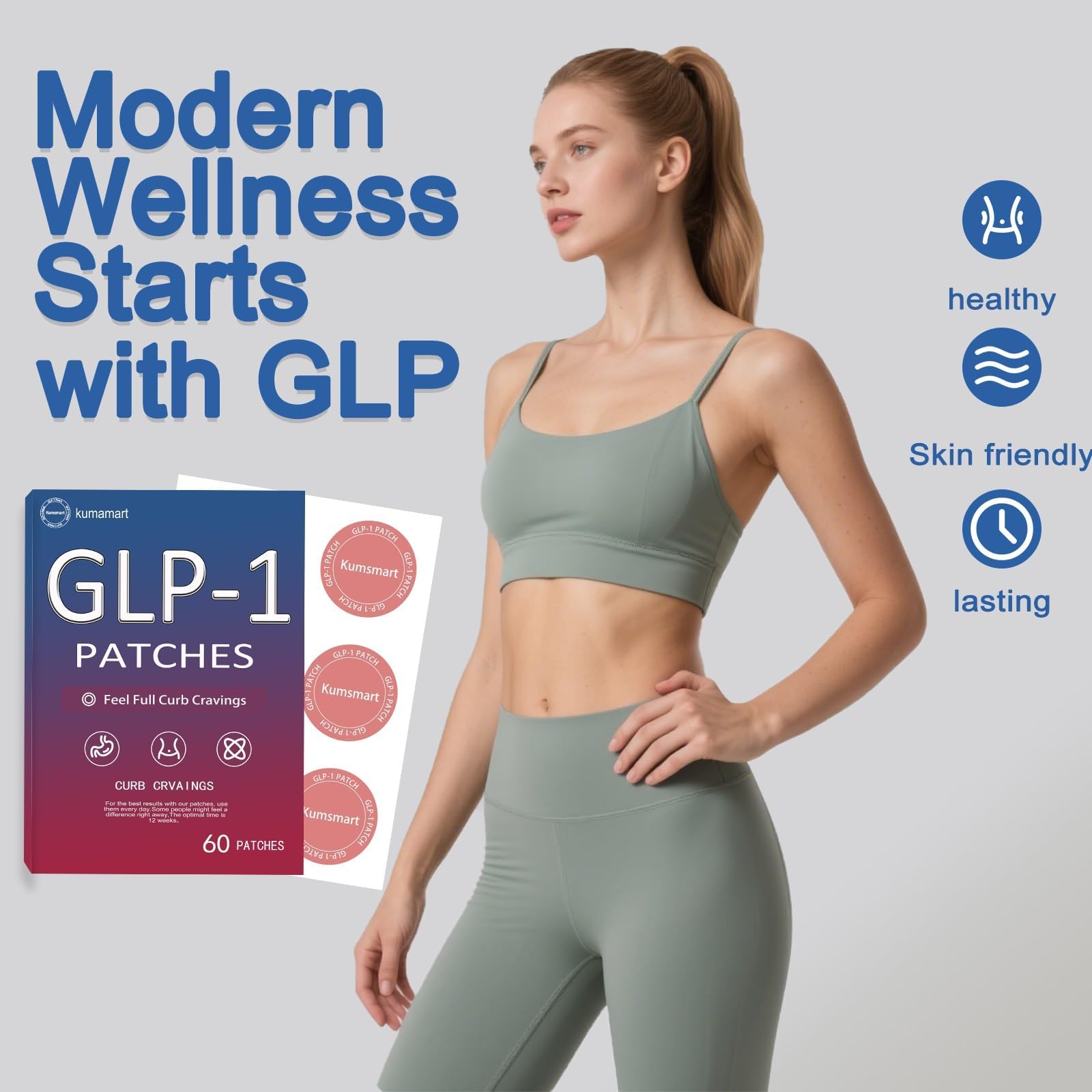 Sunnydeer GLP-1 plant-based formula patch highlights natural ingredients.