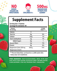 Sunny Sam gummies bottle close-up showing raspberry flavor for tasty magnesium chew
