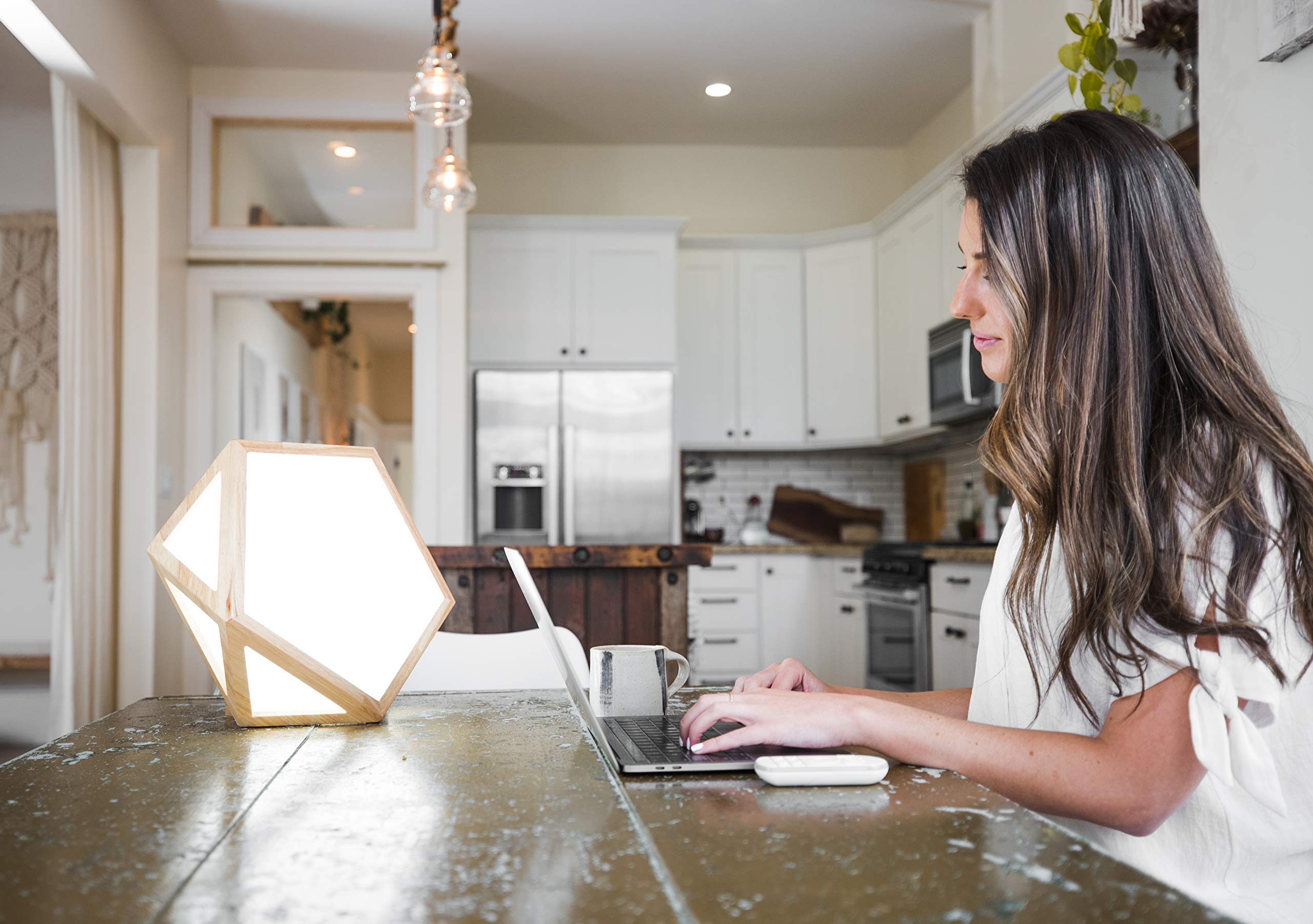 DayBright on a desk setup for daylight-like task lighting