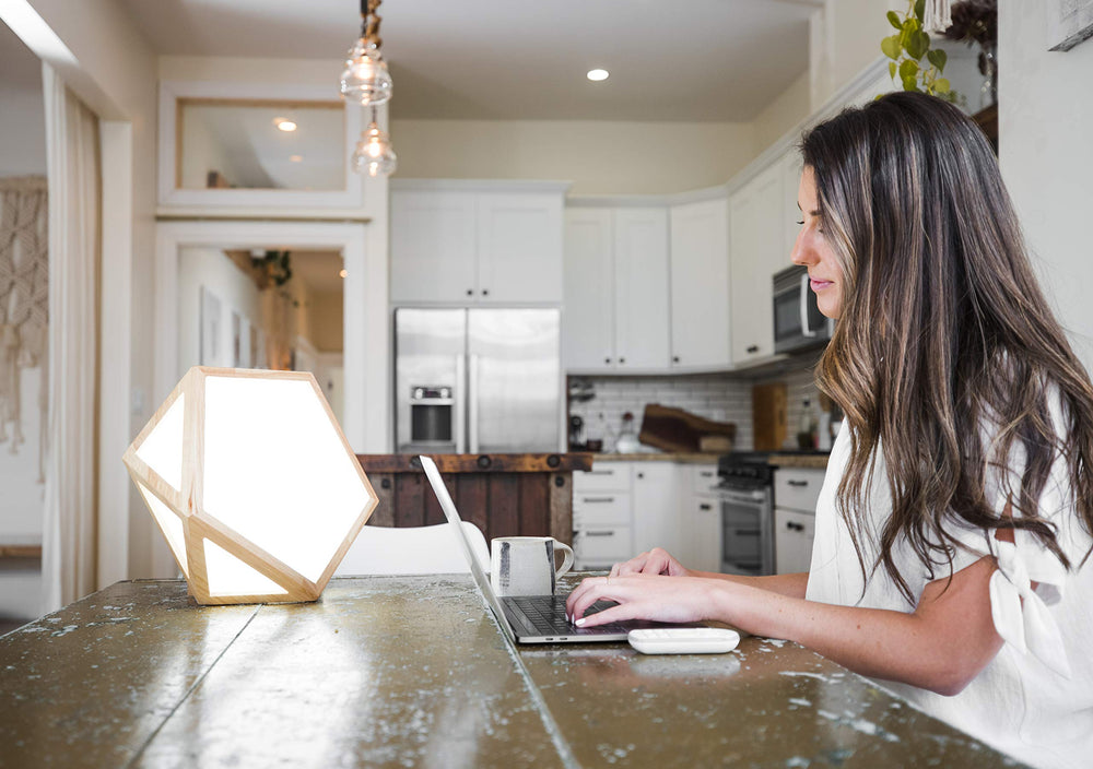 DayBright on a desk setup for daylight-like task lighting