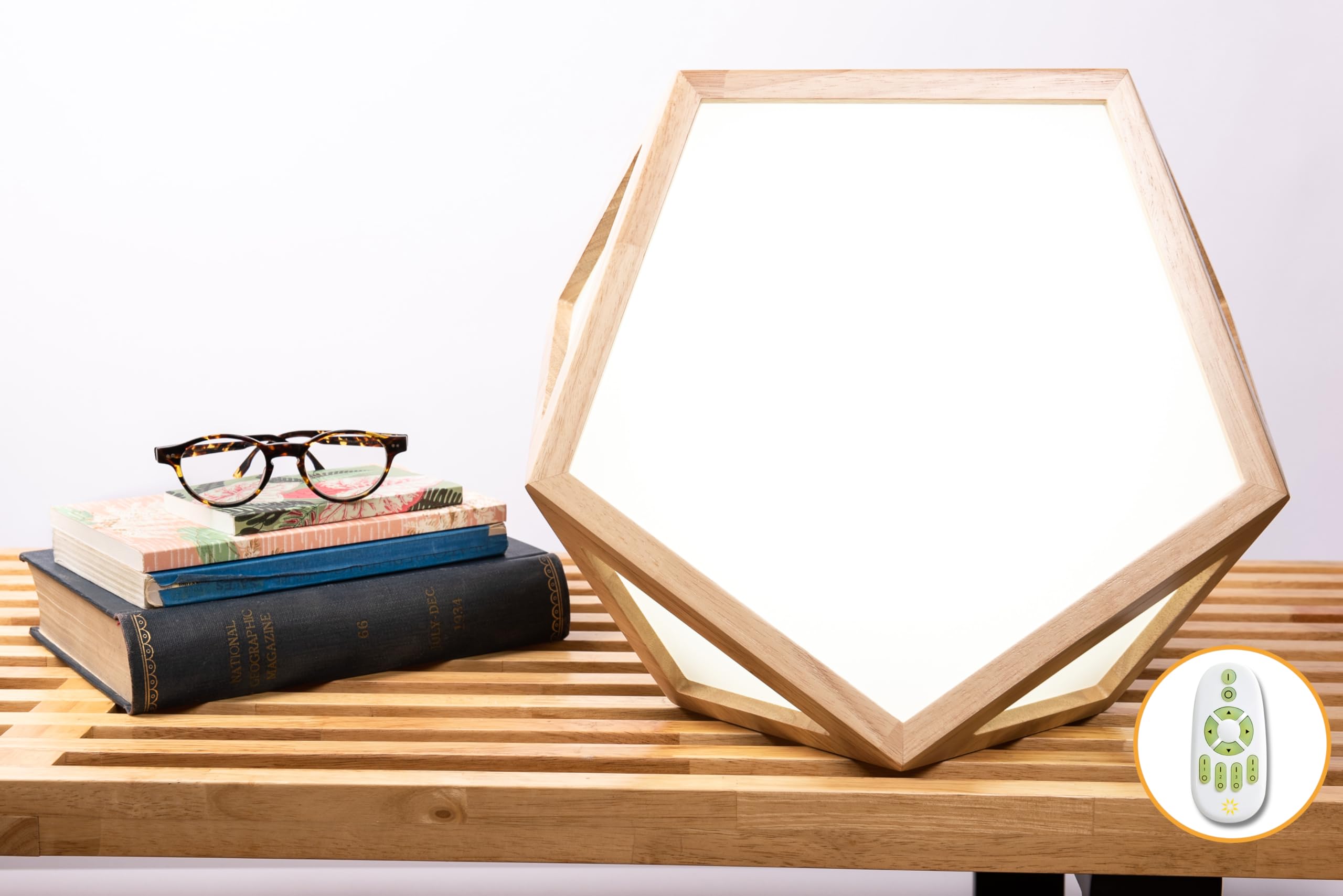 Remote control image for DayBright lamp showing easy adjustments