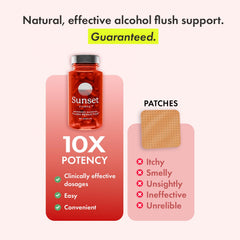 SUNSET Forte capsules close-up highlighting all-natural blend for everyday wellness