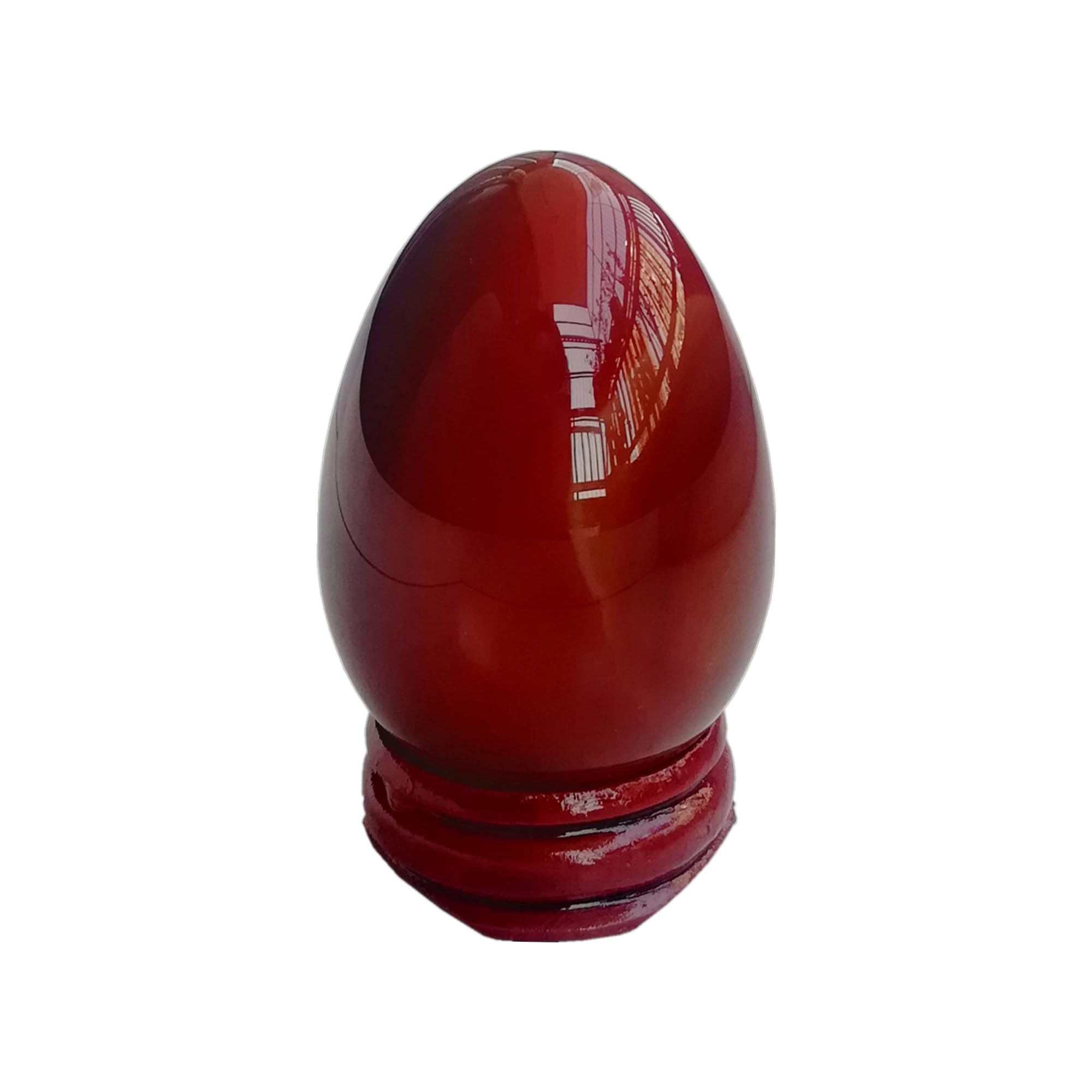 Sunshcat Carnelian Egg with Stand for meditation and balance.