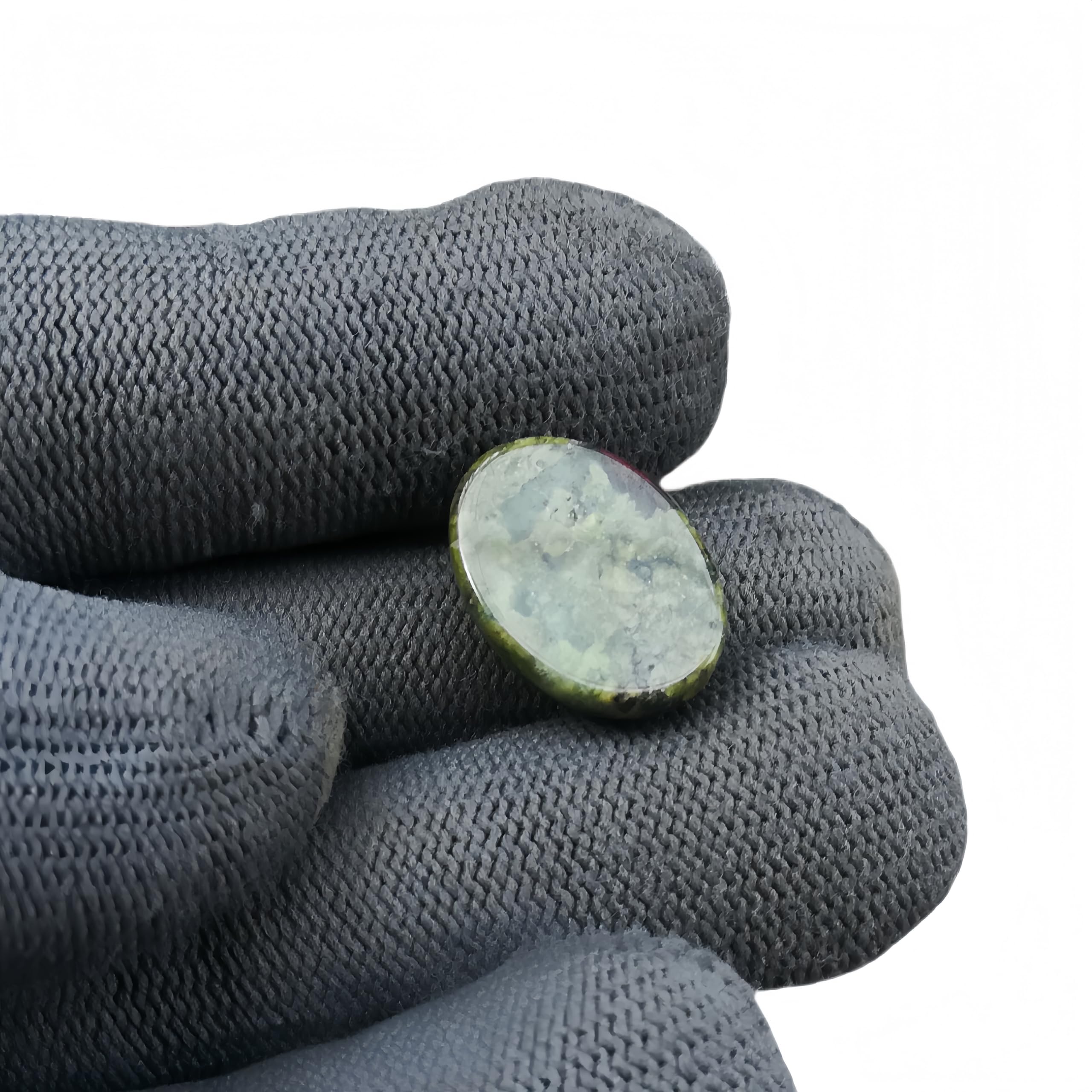 Sunshcat Dragon Blood Jasper un-drilled flatback side ready for setting in designs