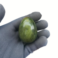 Sunshcat green jade egg as feng shui decor to balance energy