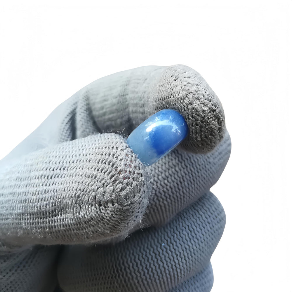 Sunshcat hand-carved blue aventurine bead detail ideal for European style bracelets.