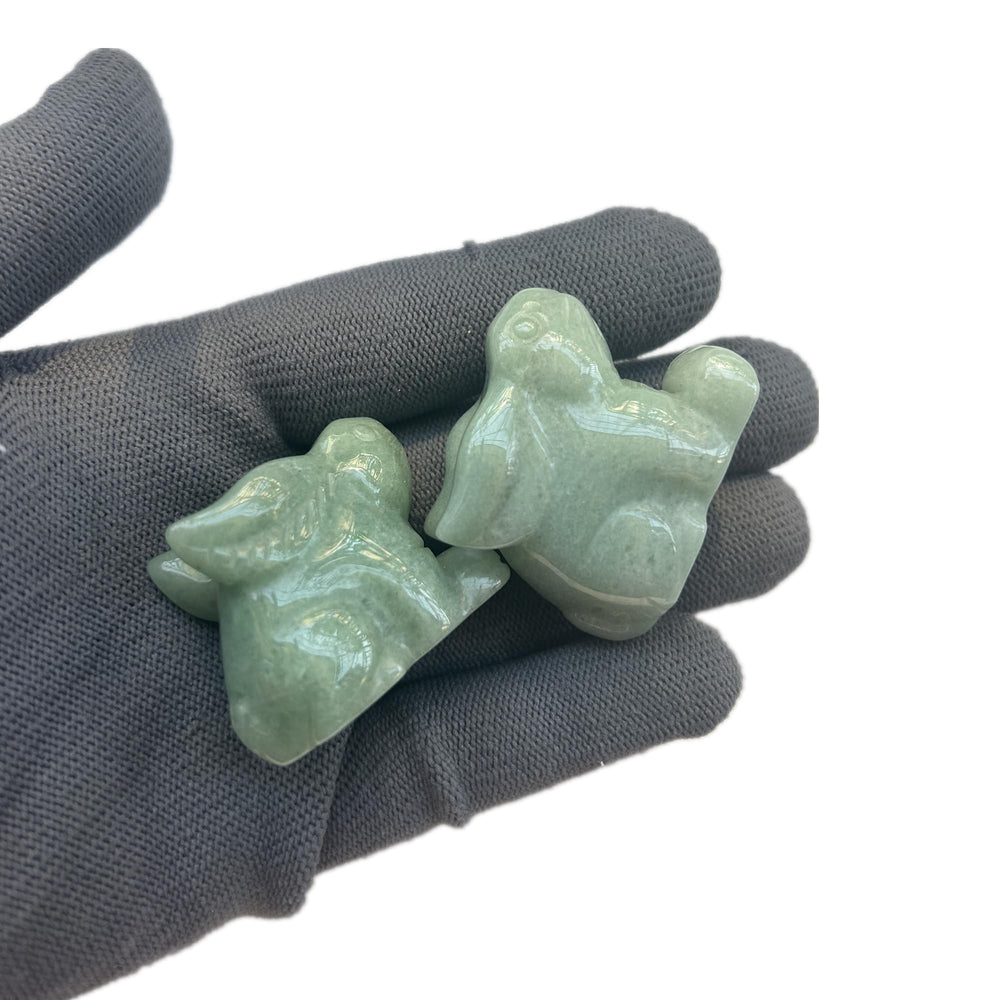 Sunshcat hand-carved gemstone rabbit; each piece is uniquely textured.