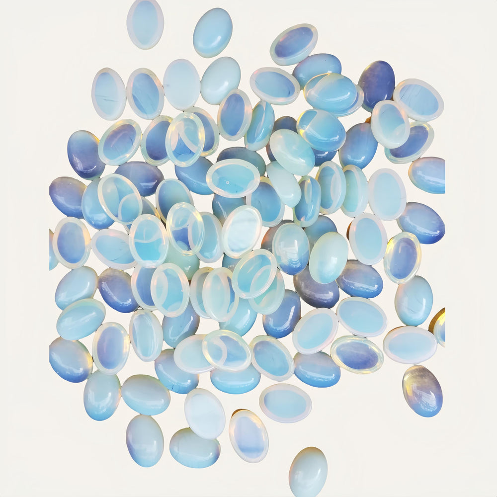 Sunshcat opalite oval crystal 18x13mm for crafting, meditation spaces, and positive vibes.