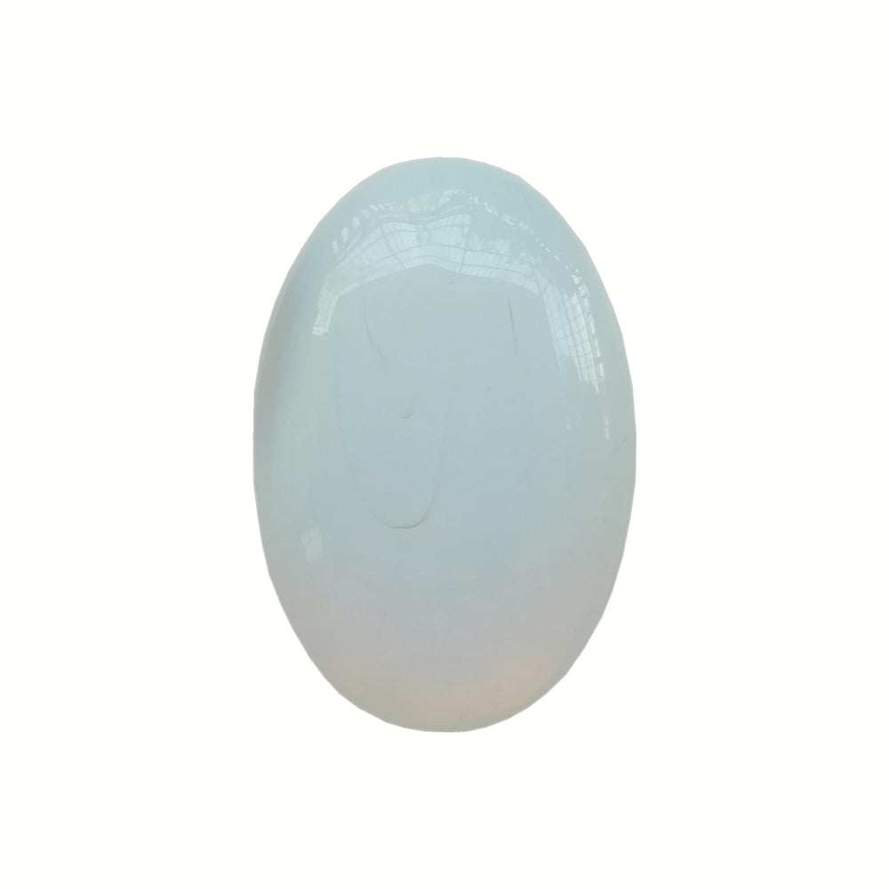 Sunshcat Opalite mini oval palm crystal for calming energy and meditation.