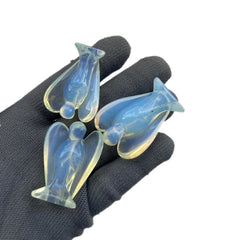 Sunshcat opalite palm stone adds gentle light and balance to rituals