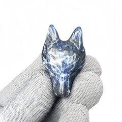 Sunshcat pocket crystal pendant, natural sodalite for meditation and emotional balance.