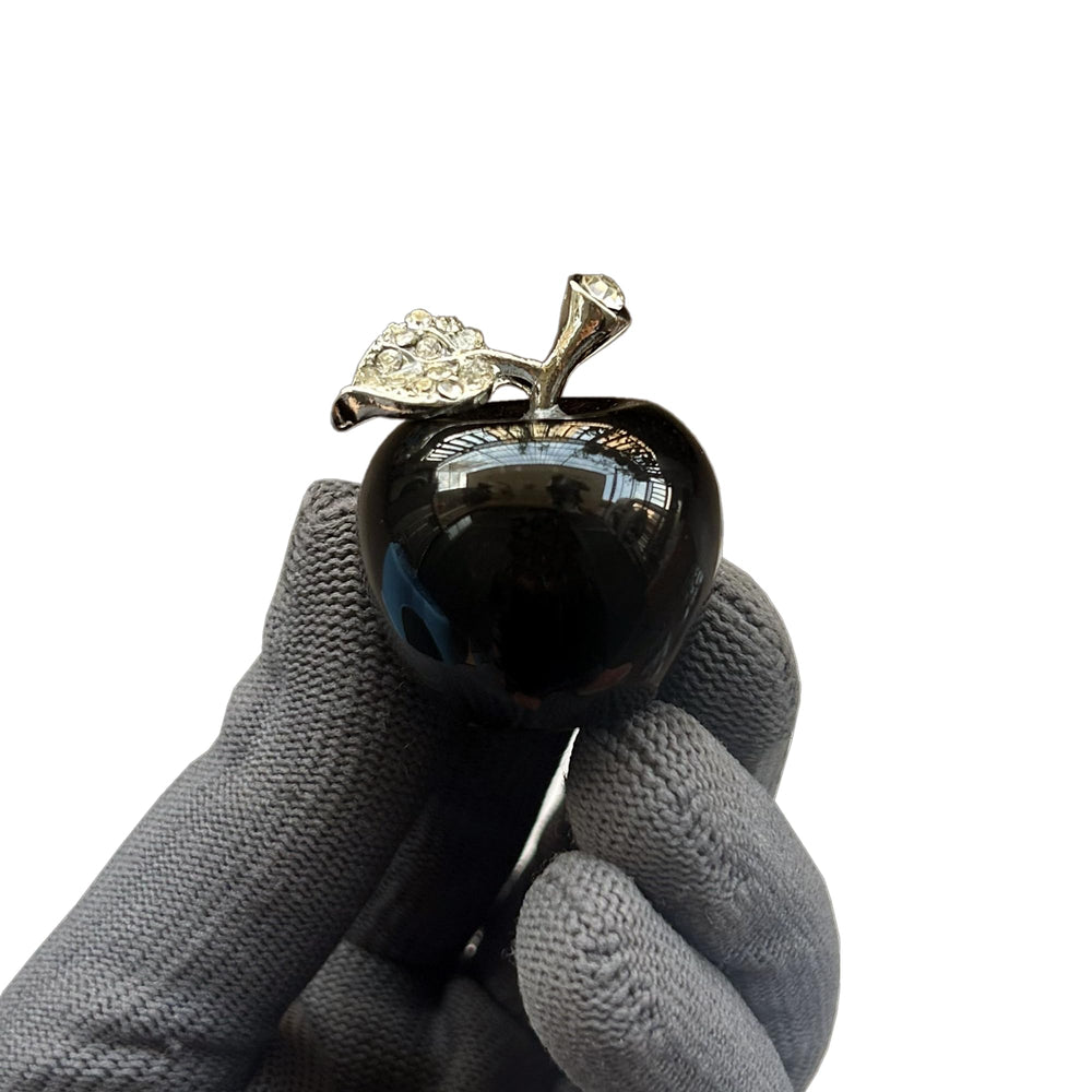 Sunshcat polished apple statue detail with sparkling rhinestones